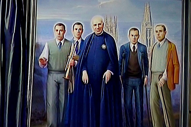 Cuadro con Valentío Palencia y los cuatro compañeros mártires que han sido beatificados.